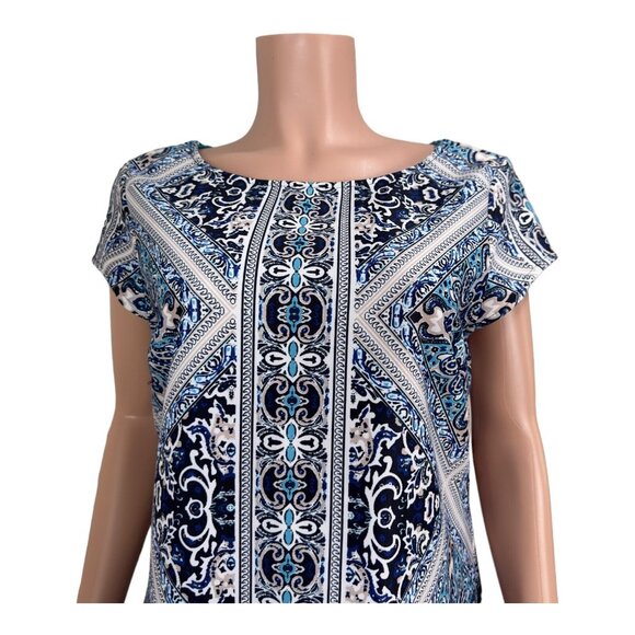 Tiana B Womens SZ 16-Multicolored Sheath Knee Length Dress-Cap Sleeve-Stretch - Picture 7 of 16